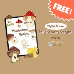 digital sticker free,elowyn shop,mushroom